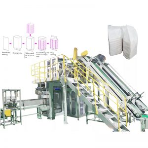 Automatic secondary bagging machine para sa maliit na pouch bagging sa malaking pp woven bag